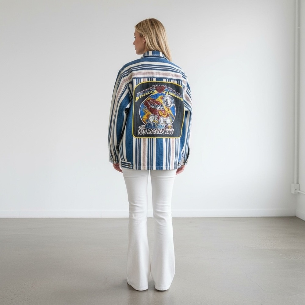 Custom Sammy Hagar Patch Jacket Vintage Lauren Ralph Lauren Denim Size Large